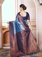 Sky Blue Kanchipuram Silk Saree