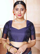 Sky Blue Kanchipuram Silk Saree