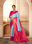 Sky Blue Kanjivaram Silk Saree