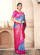 Sky Blue Kanjivaram Silk Saree