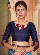 Sky Blue Kanjivaram Silk Saree
