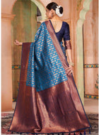 Sky Blue Kanjivaram Silk Saree