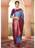 Sky Blue Kanjivaram Silk Saree