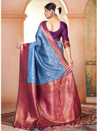 Sky Blue Kanjivaram Silk Saree