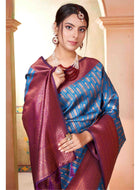 Sky Blue Kanjivaram Silk Saree
