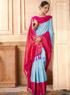Sky Blue Kanjivaram Silk Saree