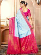 Sky Blue Kanjivaram Silk Saree