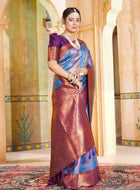 Sky Blue Kanjivaram Silk Saree