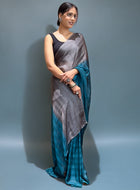 Sky Blue Ready-to-Wear Saree