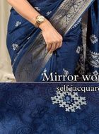 Teal Blue Cotton Silk Saree