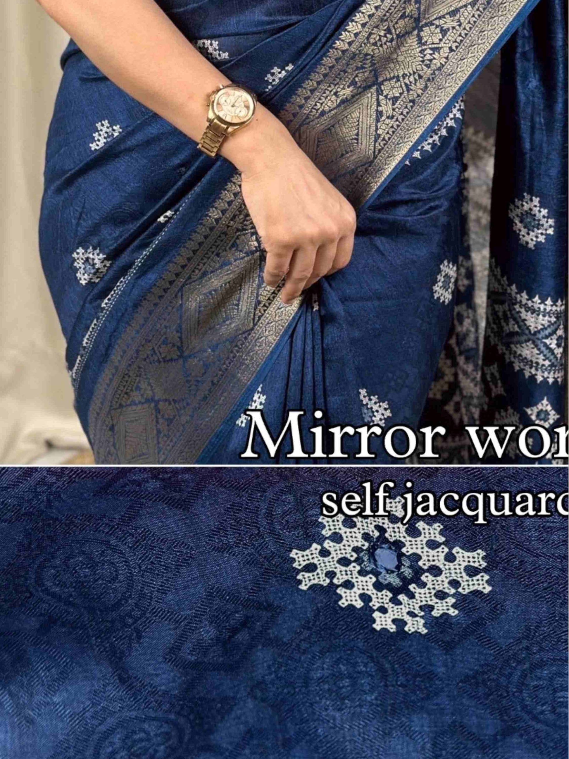 Teal Blue Cotton Silk Saree