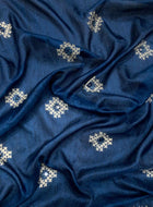 Teal Blue Cotton Silk Saree