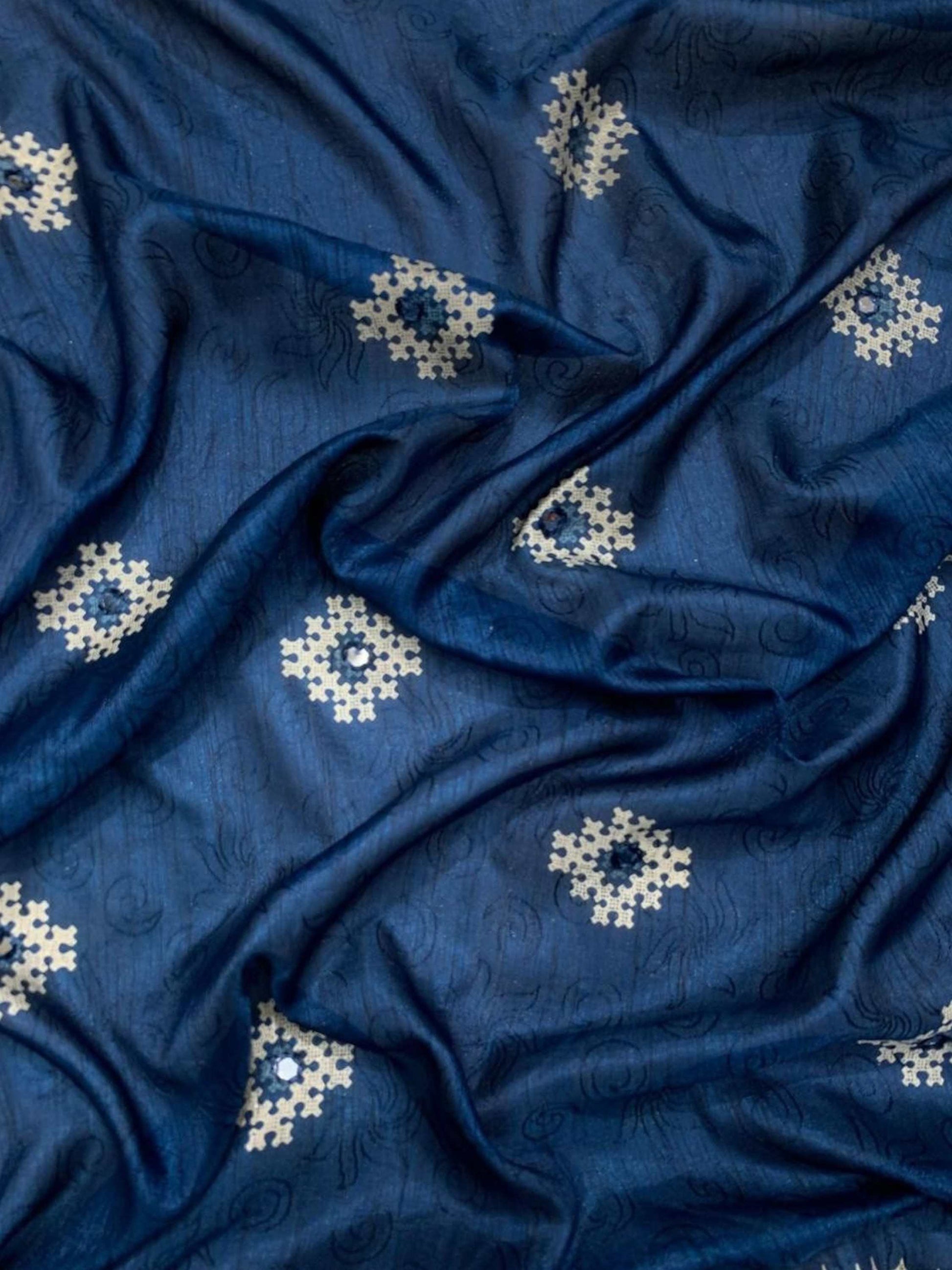 Teal Blue Cotton Silk Saree