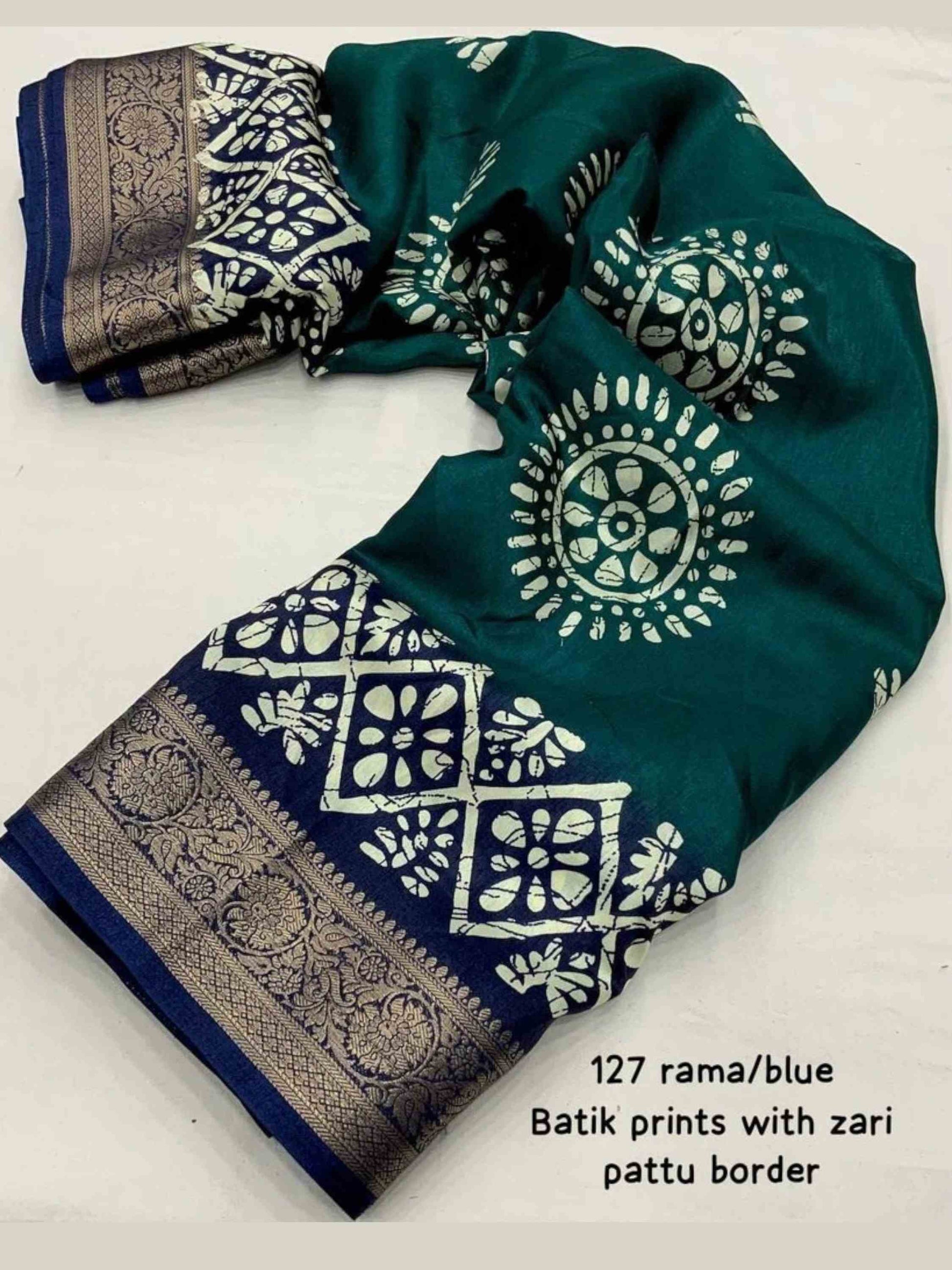 Teal Blue Dola Silk Cotton Saree