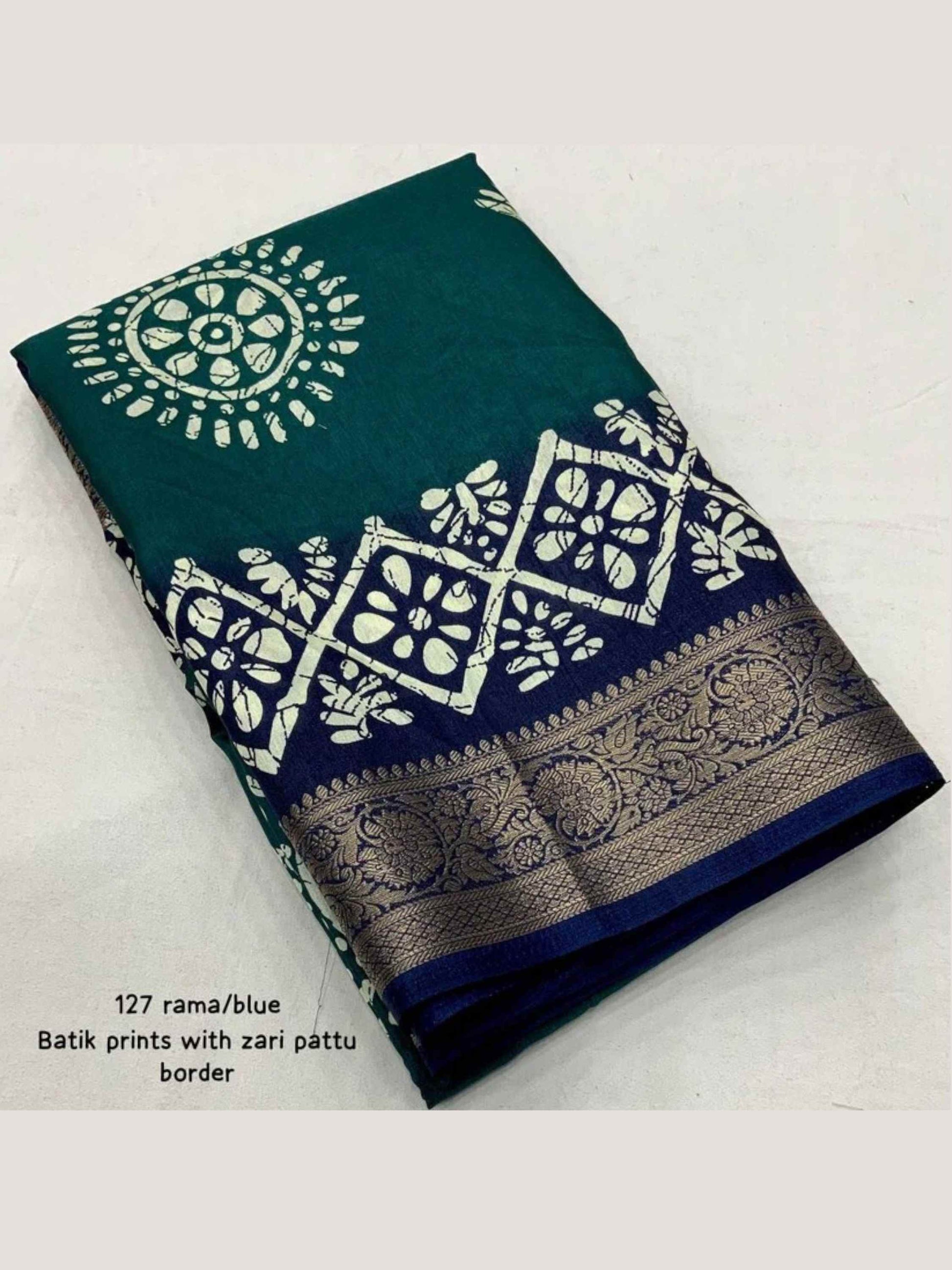 Teal Blue Dola Silk Cotton Saree