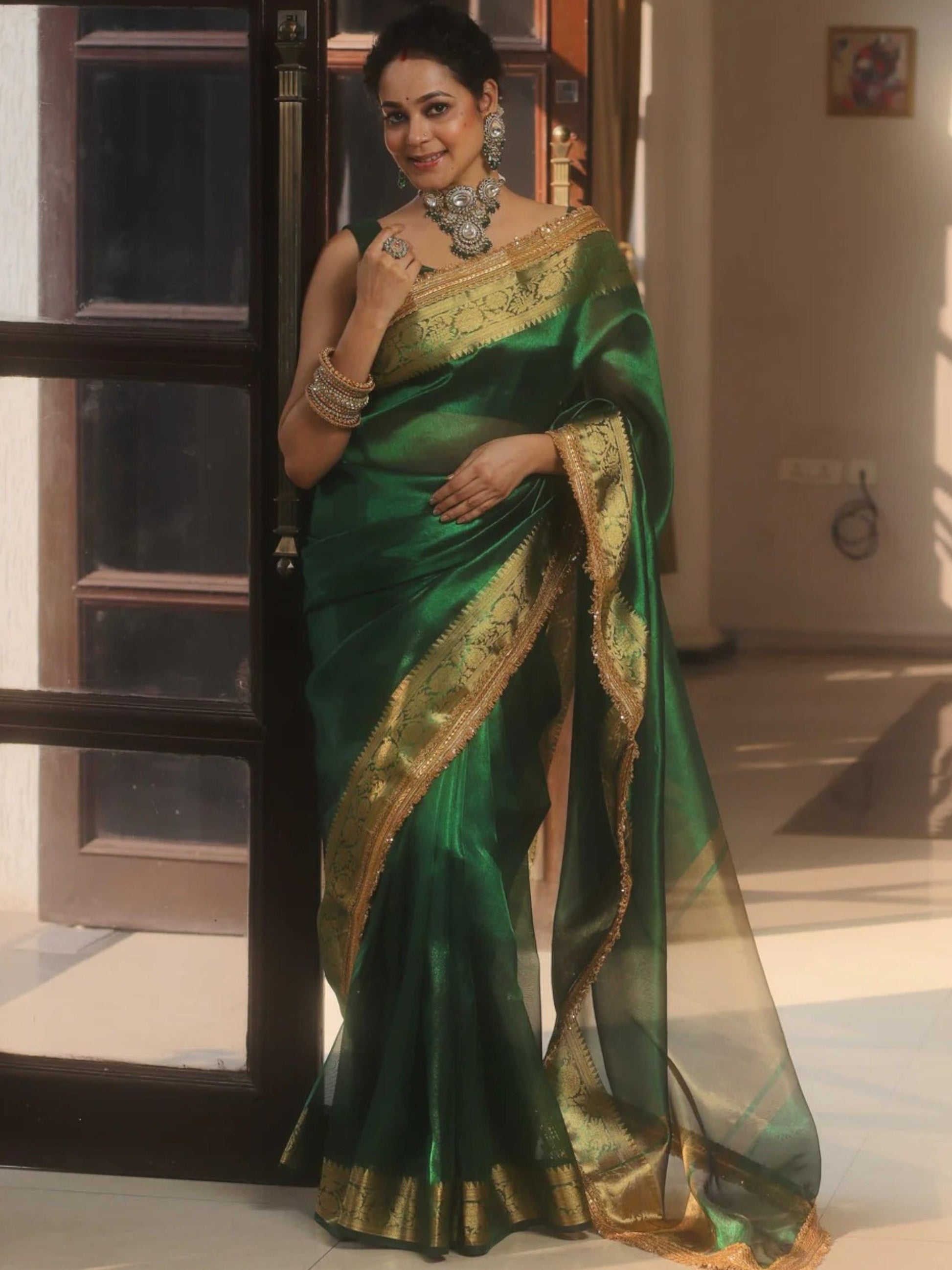 Tissue Wedding Saree