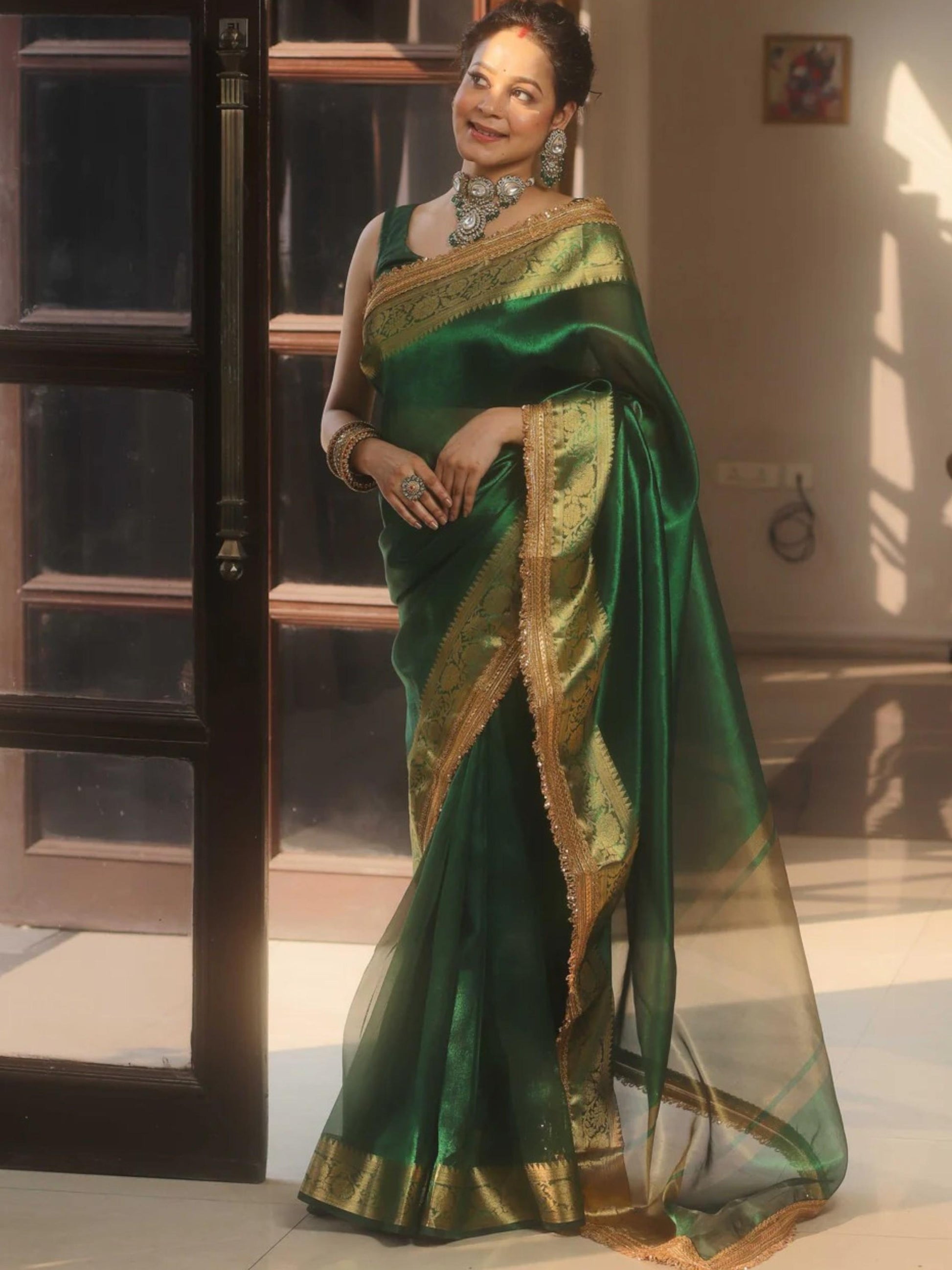Tissue Wedding Saree