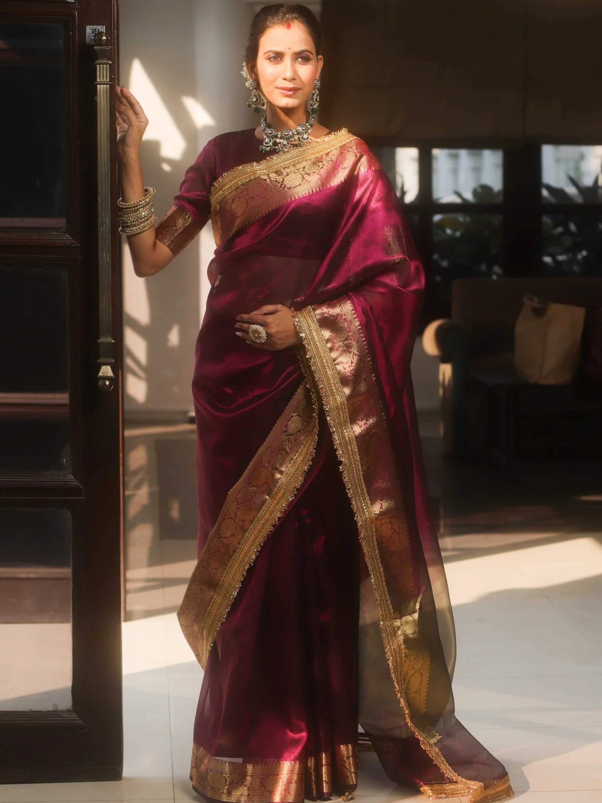 Tissue Wedding Saree