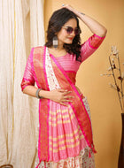 White-Pink Dola Silk Cotton Saree