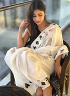White Chanderi Saree