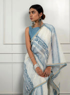 White Chanderi Saree