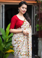 White Chiffon Saree