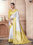 White Kanjivaram Silk Saree