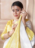 White Kanjivaram Silk Saree
