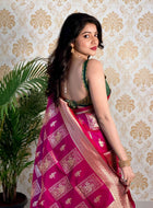 Wine Banarasi silk saree