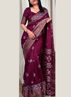 Dola Silk Saree Wine