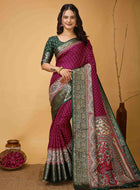 Wine Dola Silk Cotton Saree