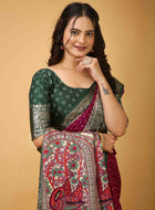 Wine Dola Silk Cotton Saree