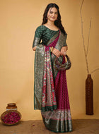 Wine Dola Silk Cotton Saree