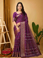 Wine Dola Silk Saree