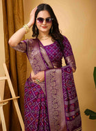 Wine Dola Silk Saree