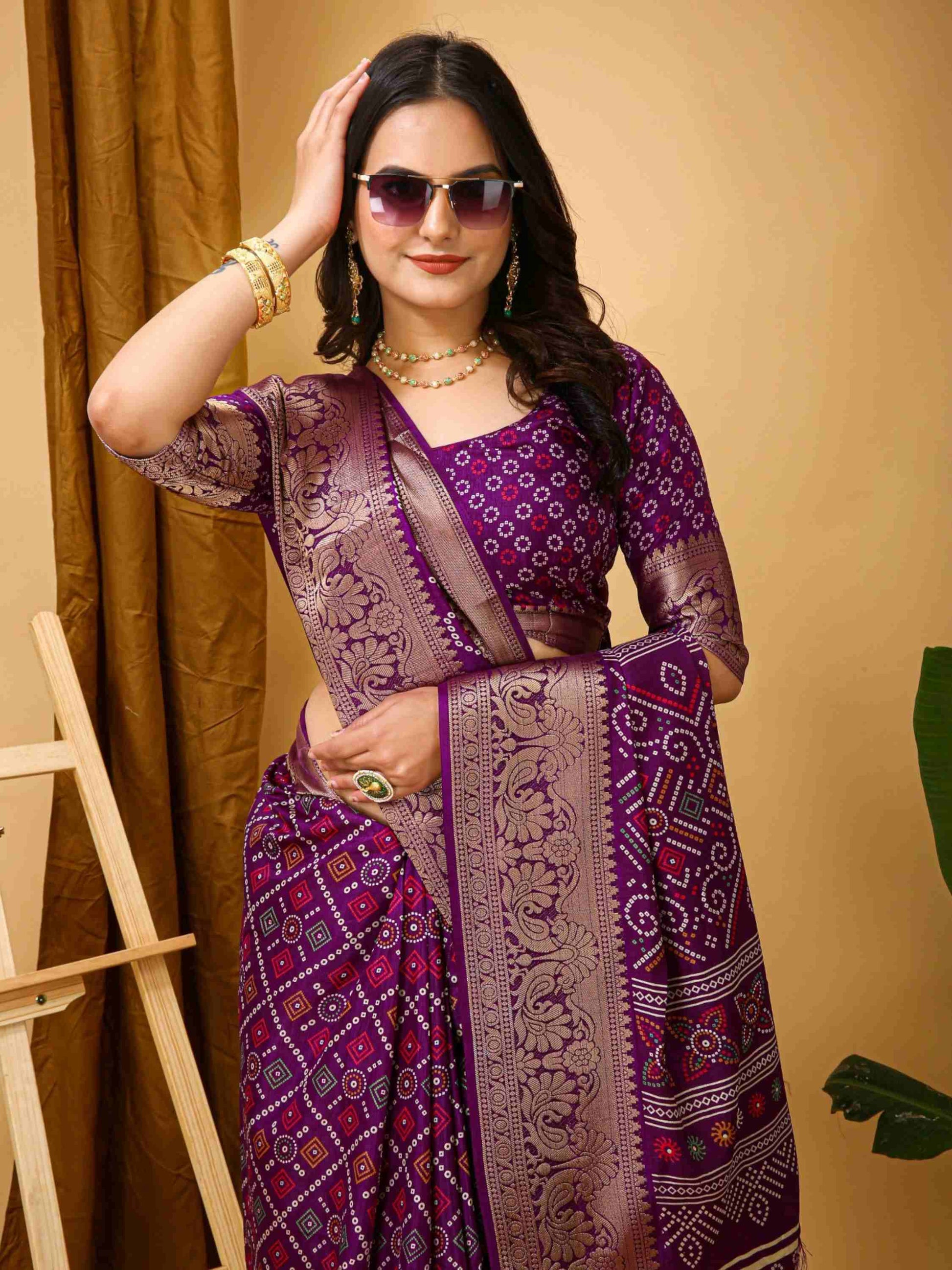 Wine Dola Silk Saree