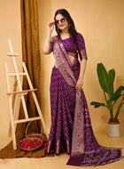 Wine Dola Silk Saree