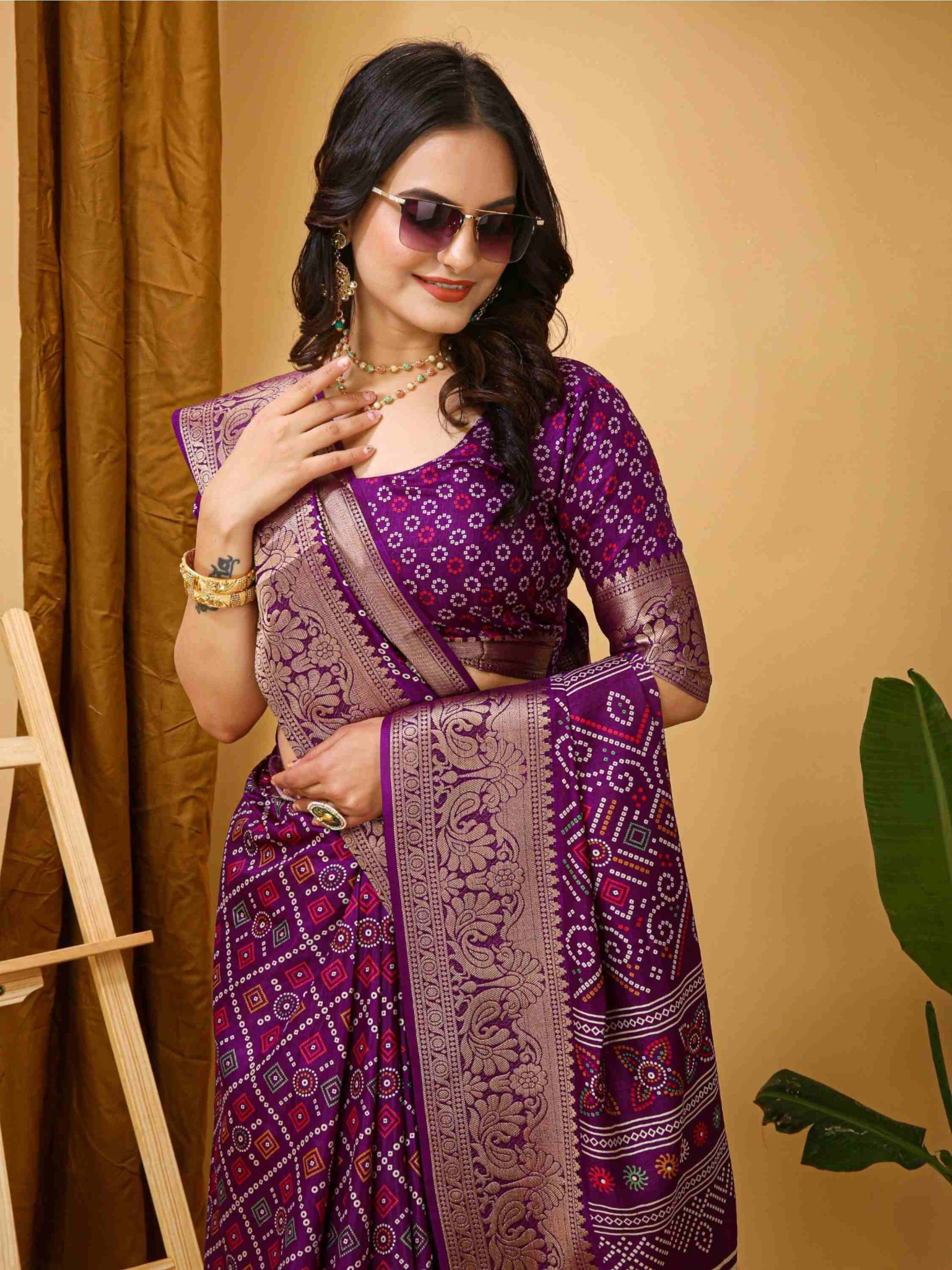 Wine Dola Silk Saree