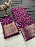 Wine Dola Silk Saree