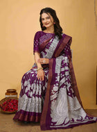 Wine Handloom Cotton Saree