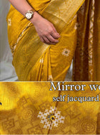 Yellow Cotton Silk Saree