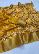 Yellow Cotton Silk Saree