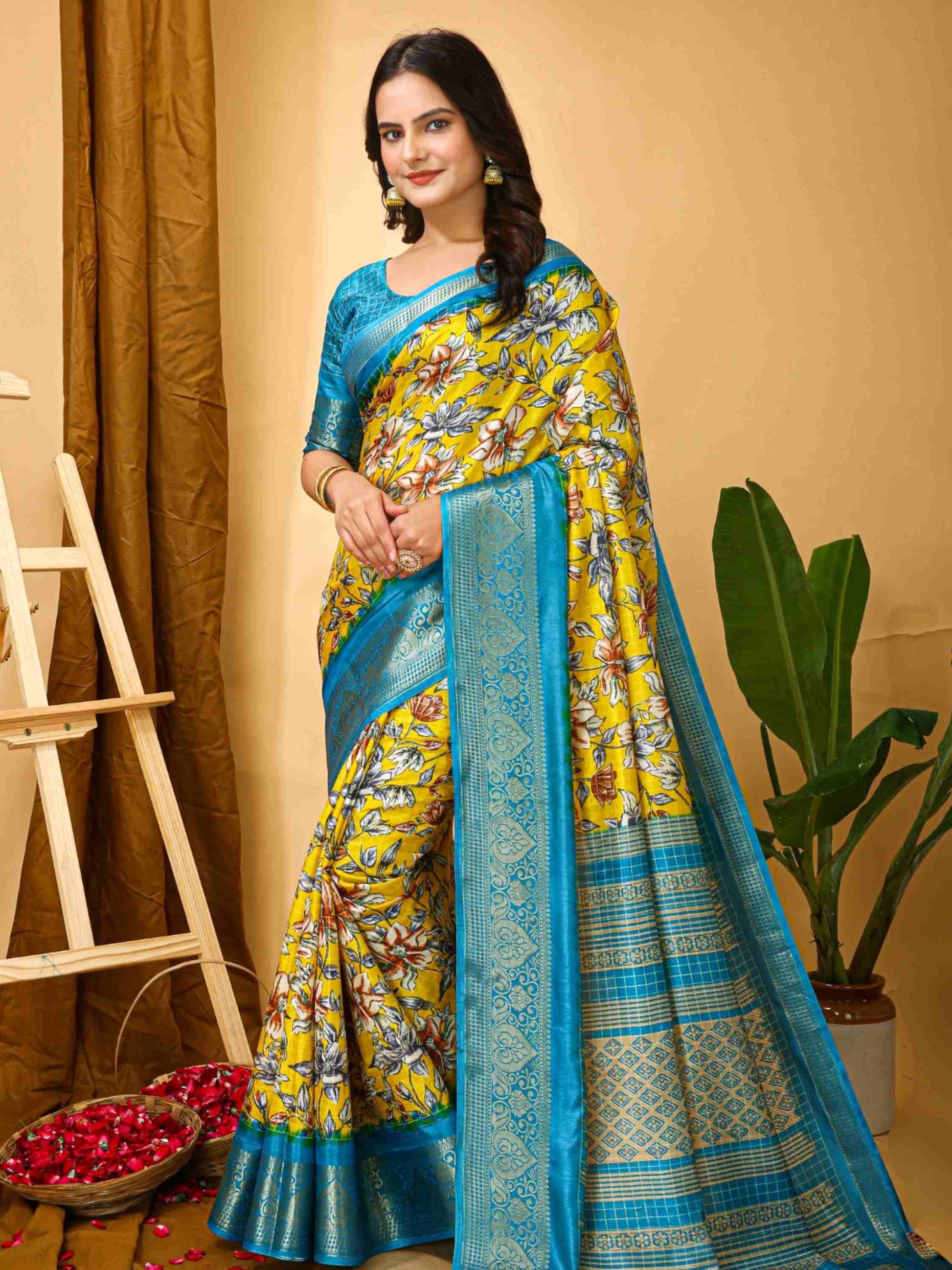 Yellow Dola Silk Cotton Saree