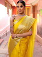 Yellow Organza Saree