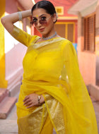 Yellow Organza Saree
