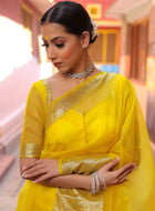 Yellow Organza Saree