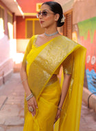 Yellow Organza Saree