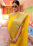 Yellow Organza Saree