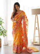 Yellow Pashmina Saree
