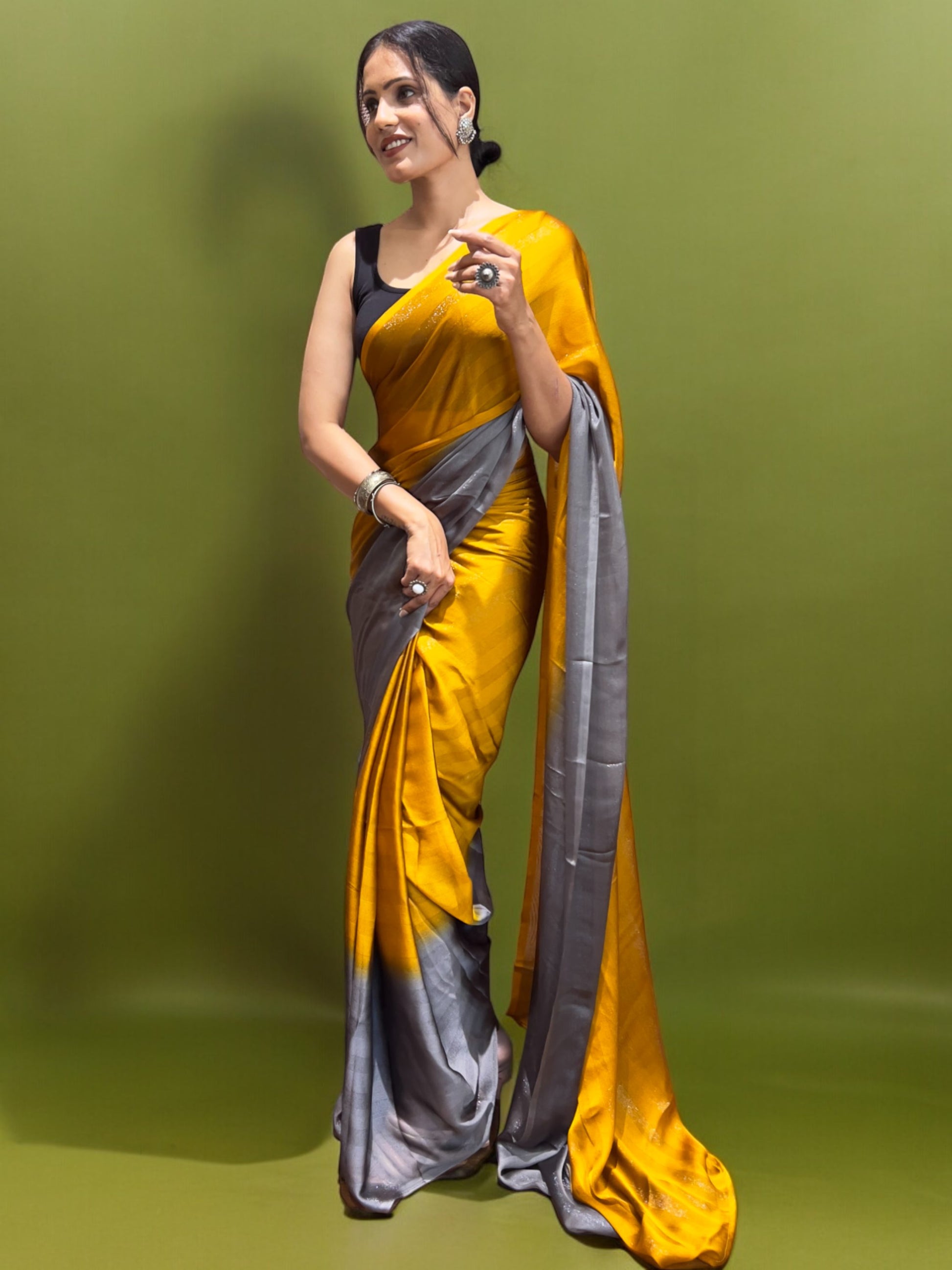 Yellow Ready-to-Wear Saree